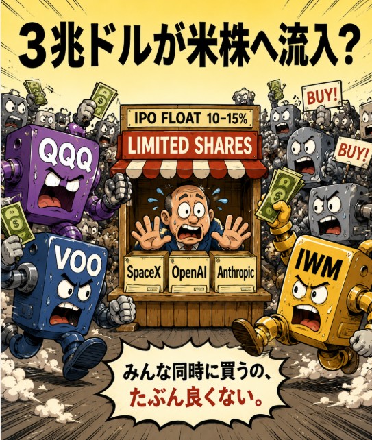 インデックスファンド、組み入れ日の引けにて