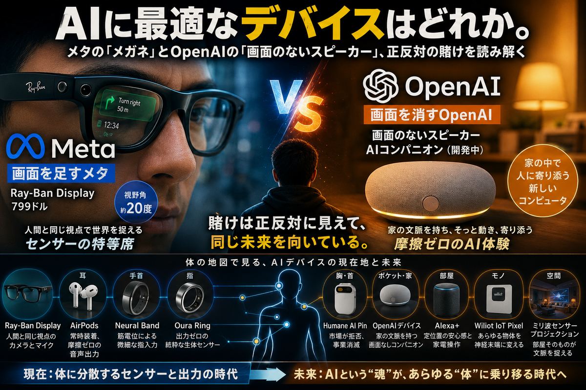画面を足す者と、画面を消す者。賭けは正反対に見えて、同じ場所を向いている