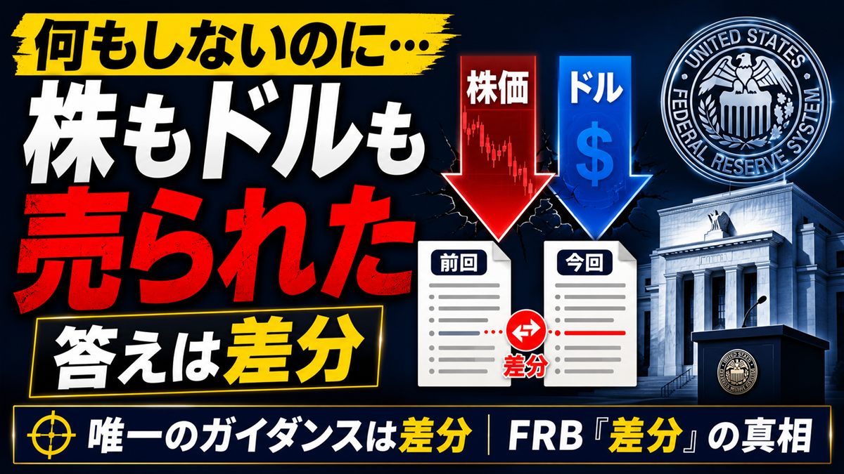 何もしなかったFOMCに、市場は株安とドル安で応えた。答えは前回と今回、2つの原稿の差分にある